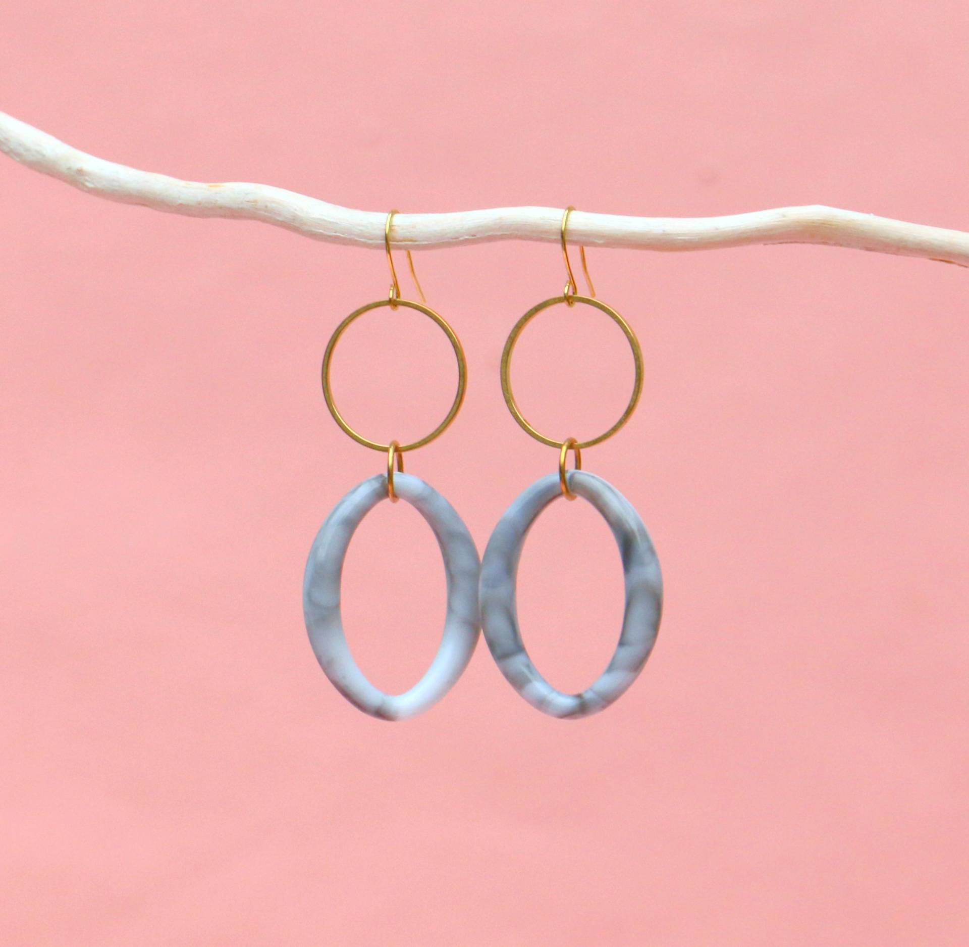 Hängeohrringe Acryl Und Messing von ohfunky