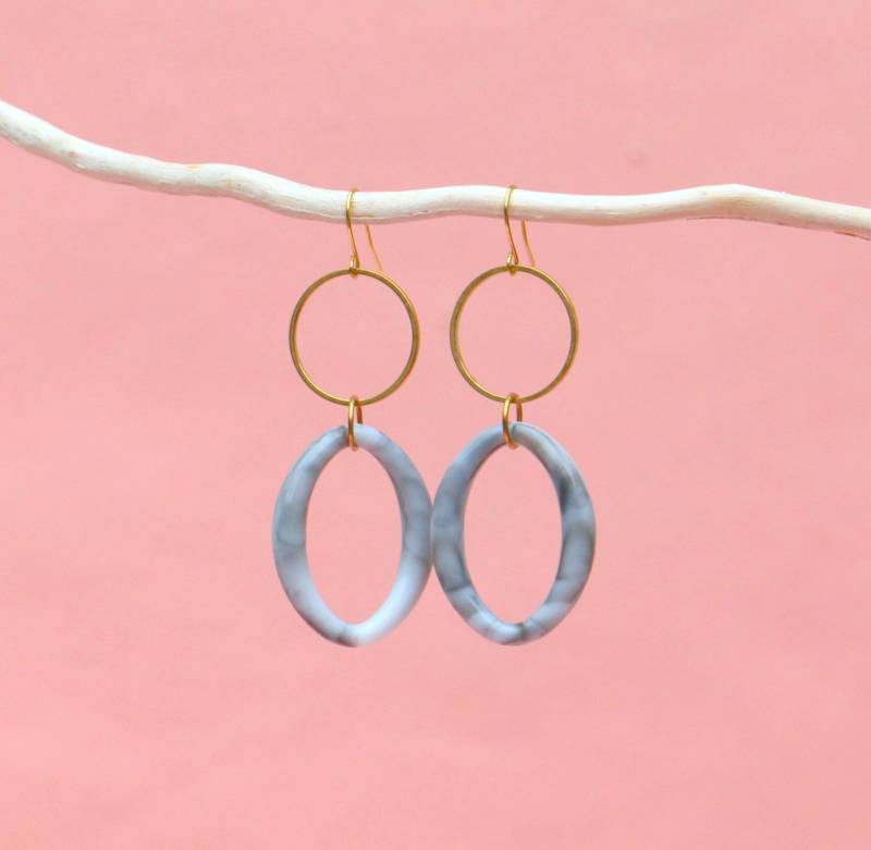 Hängeohrringe Acryl Und Messing von ohfunky