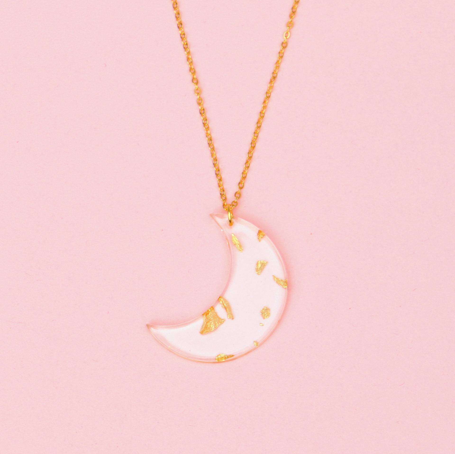 Halbmond Halskette Goldflake von ohfunky
