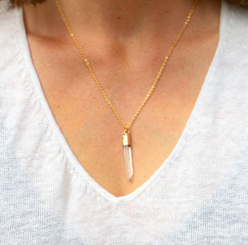 Halskette Mit Bergkristall Anhänger von ohfunky