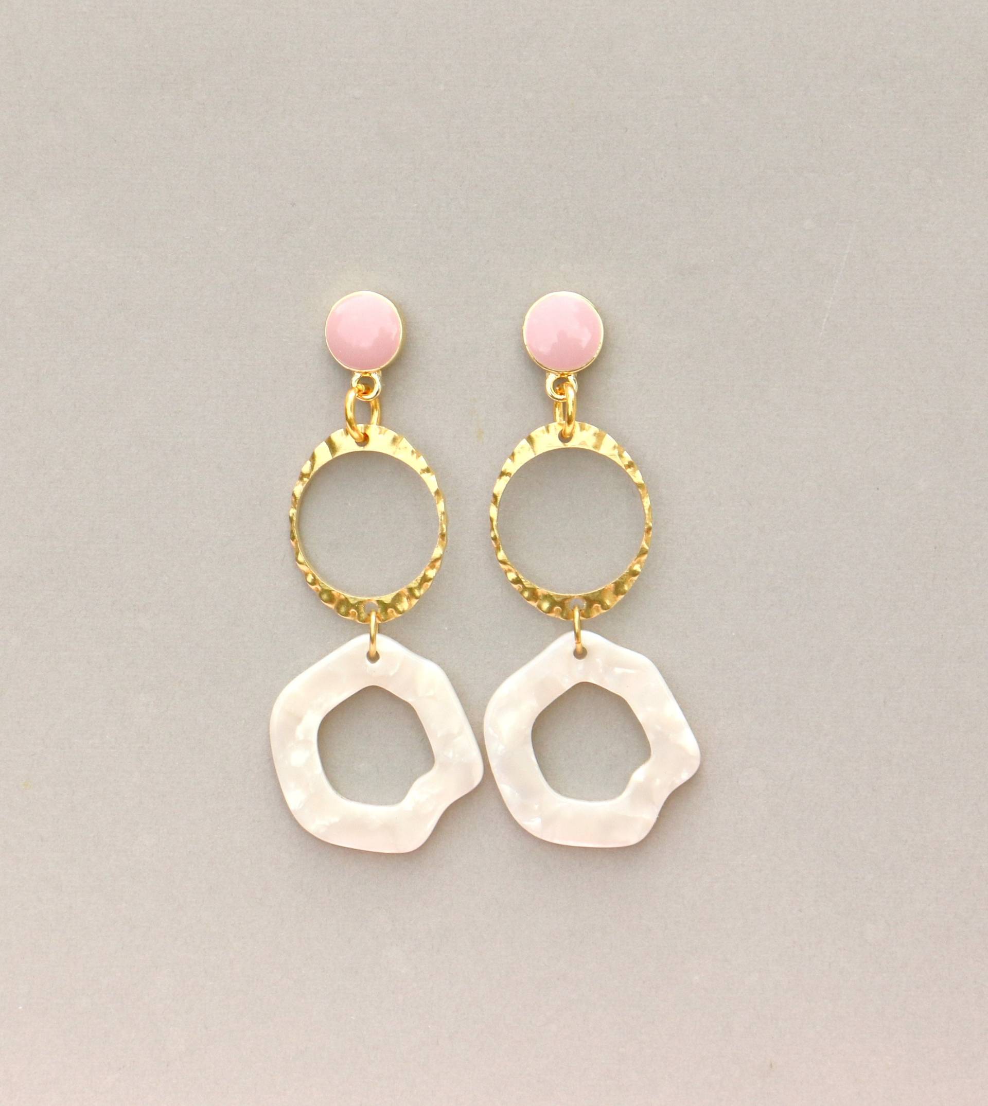 Lange Hängeohrringe Messing Und Acetat von ohfunky