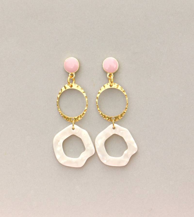 Lange Hängeohrringe Messing Und Acetat von ohfunky