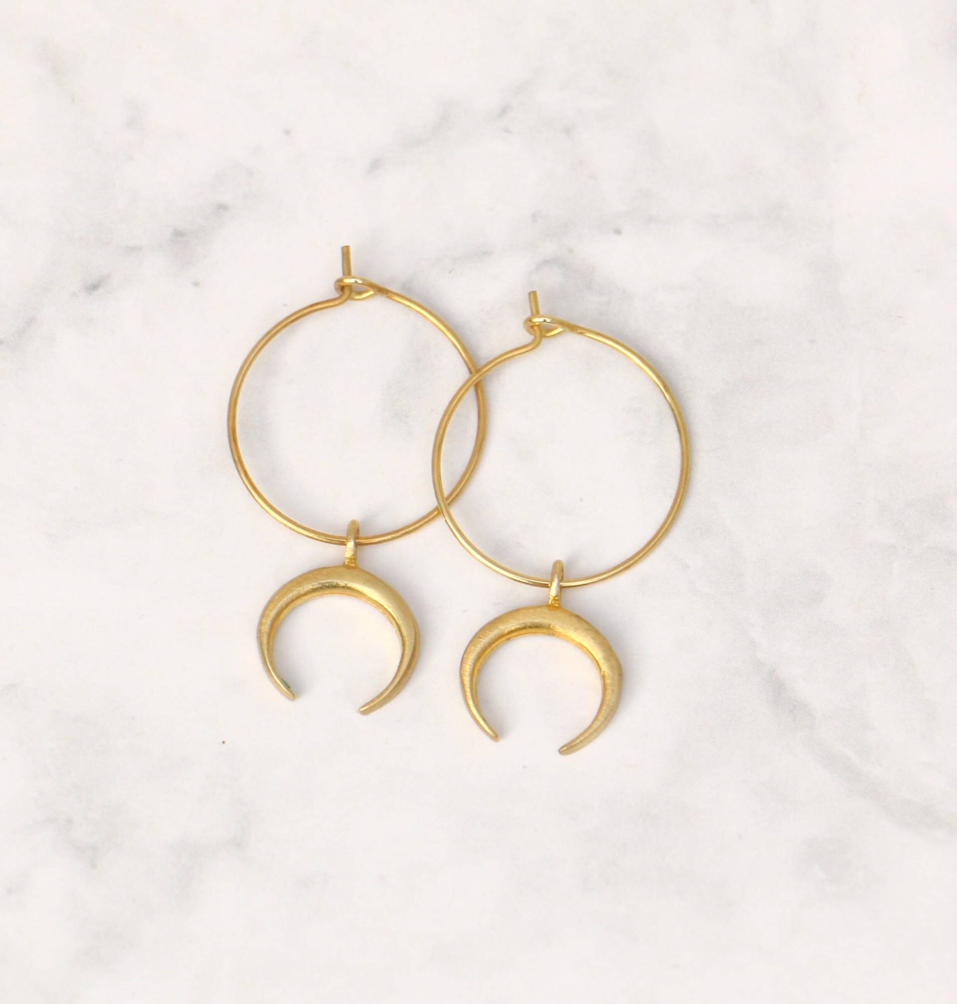 Messing Ohrringe Halbmond von ohfunky