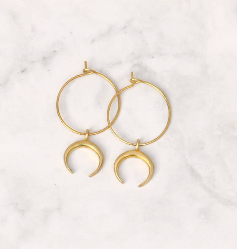 Messing Ohrringe Halbmond von ohfunky