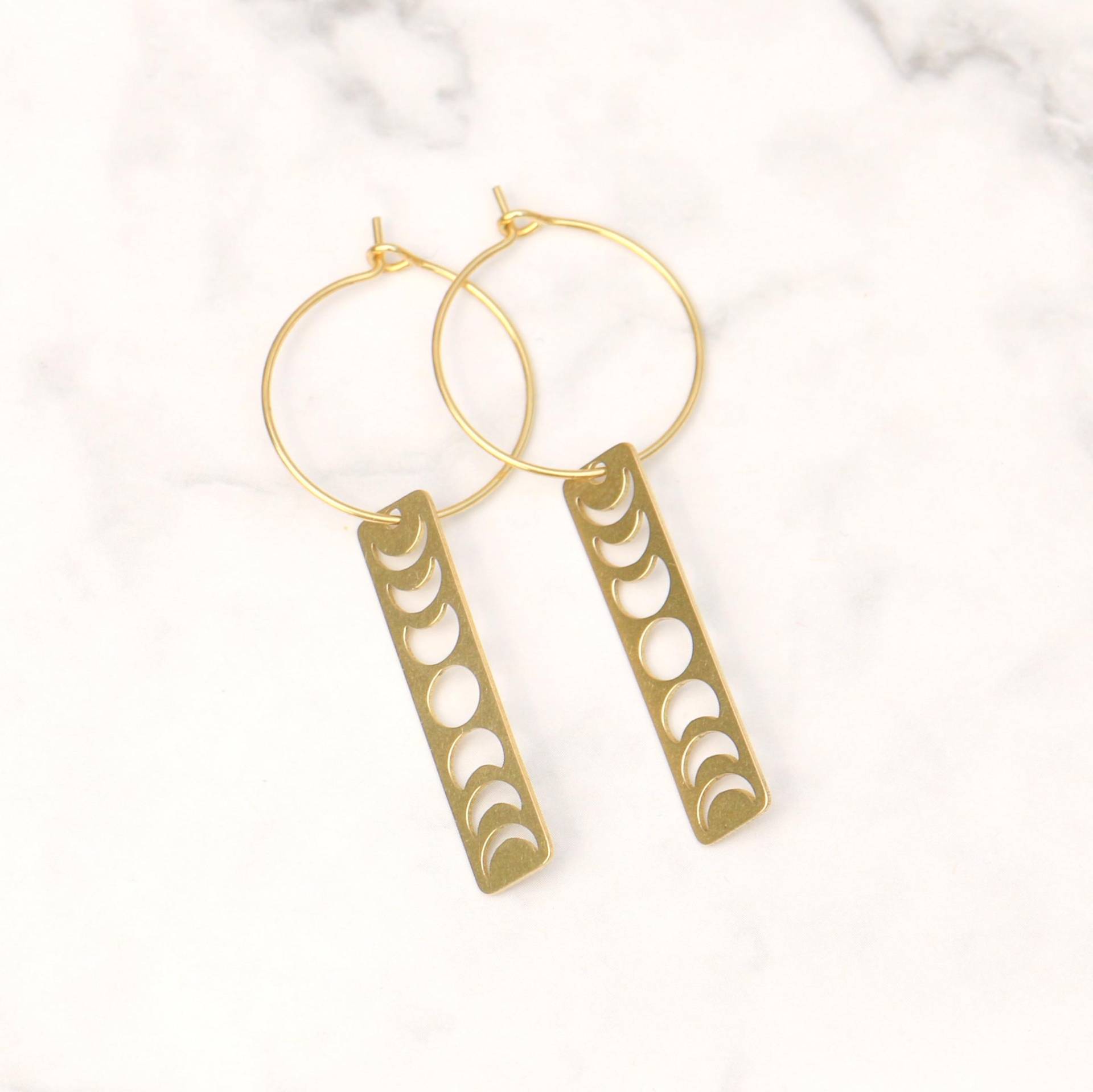 Messing Ohrringe Mondphasen von ohfunky