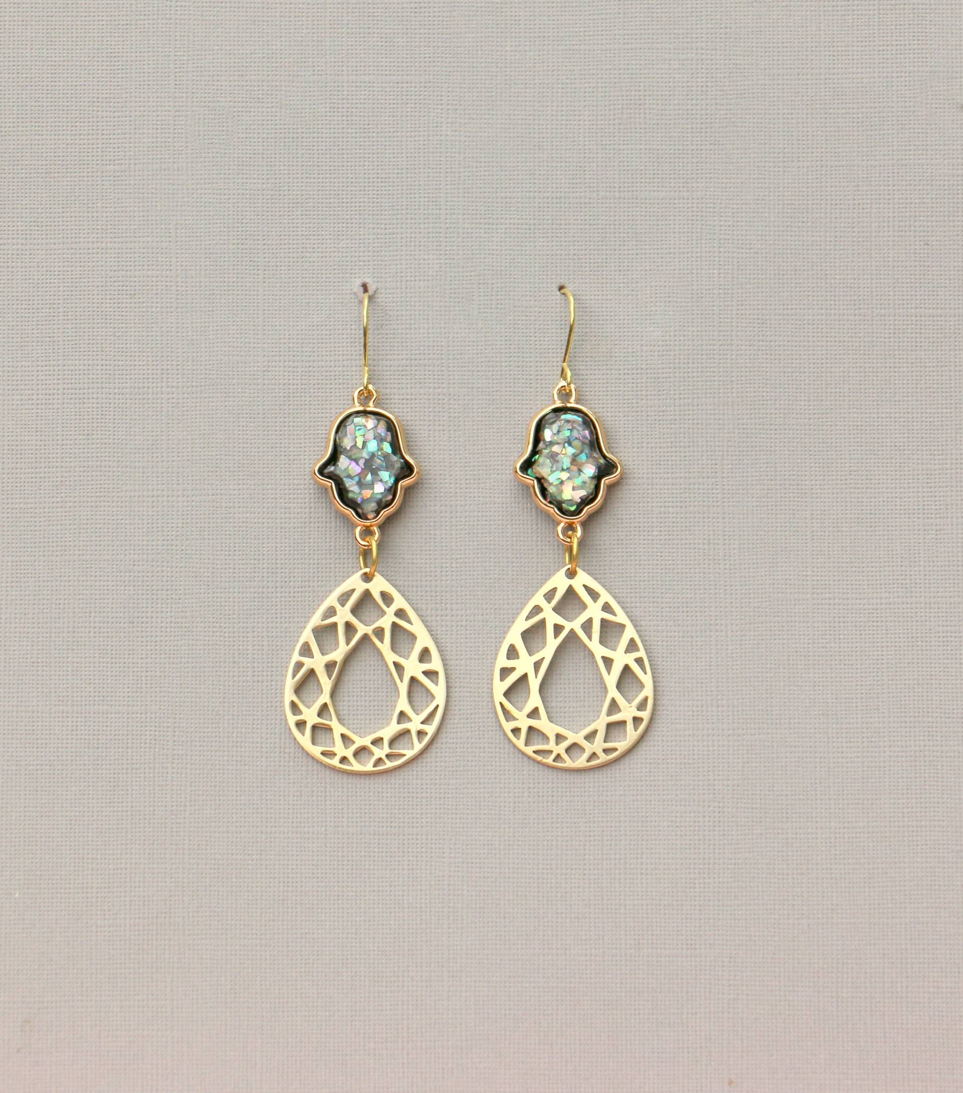 Messing Tropfen Ohrringe Fatima von ohfunky