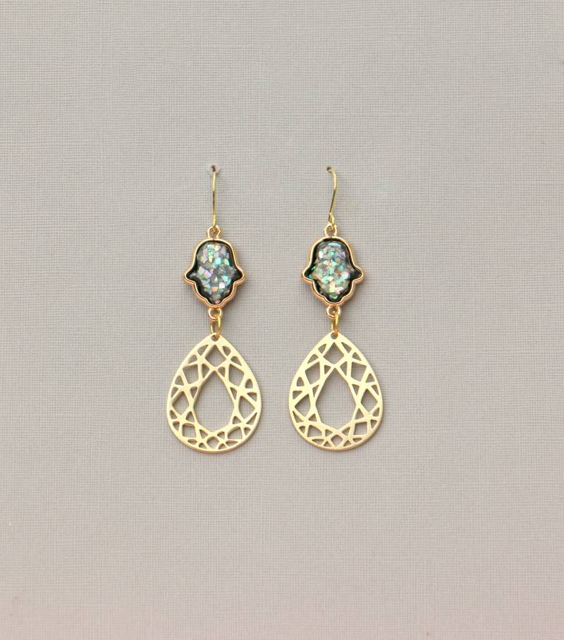 Messing Tropfen Ohrringe Fatima von ohfunky