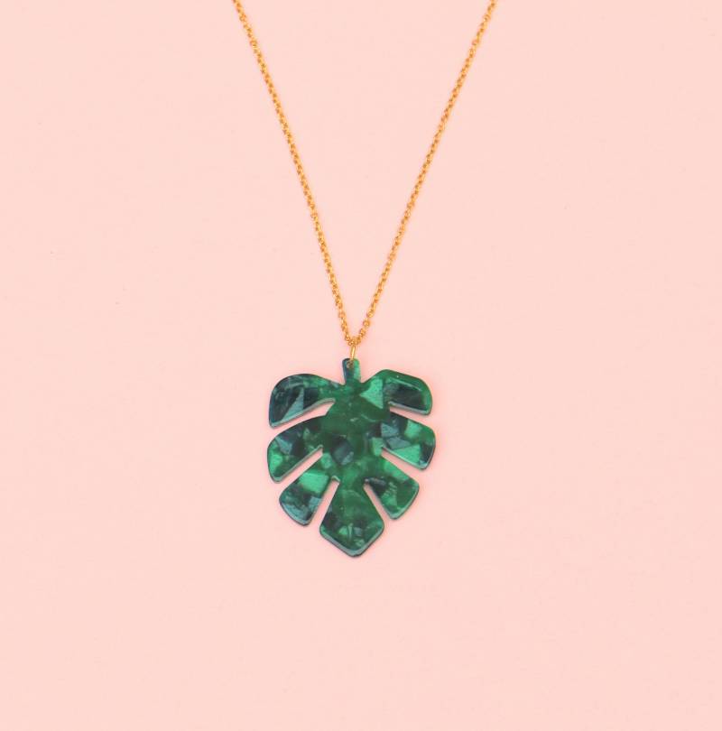 Monstera Blatt Anhänger Kette von ohfunky