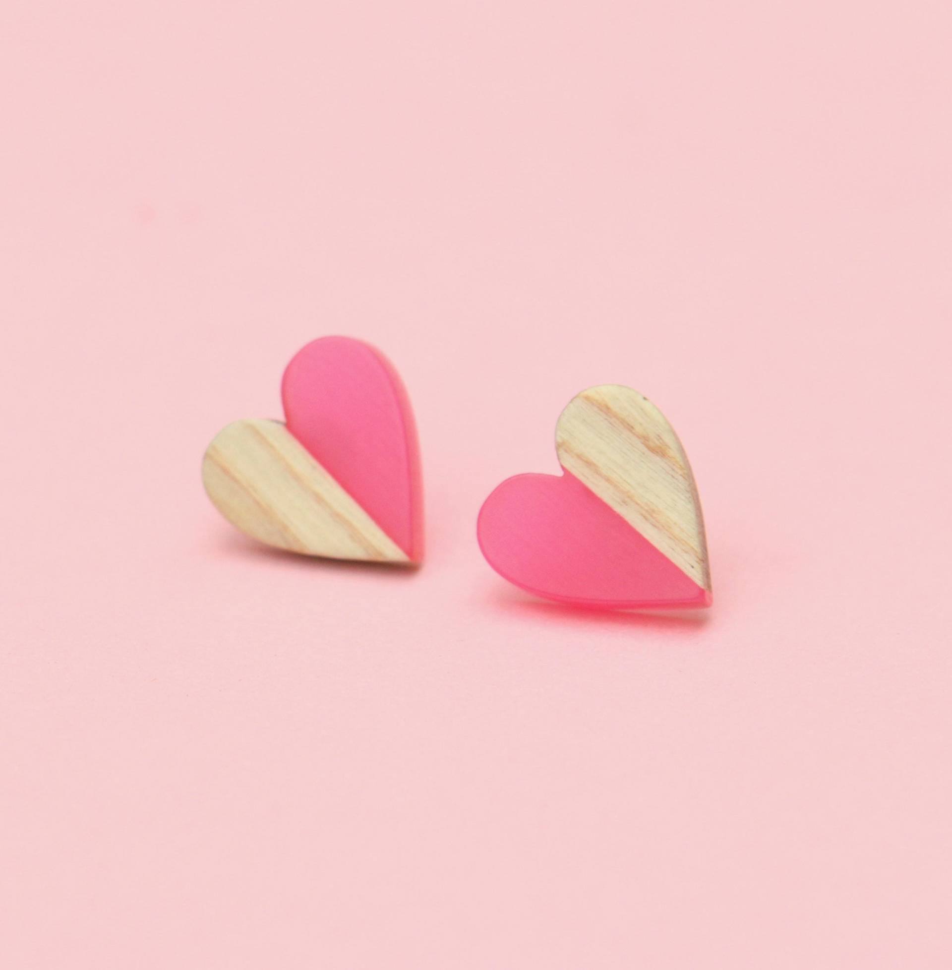 Ohrstecker Herz Zweifarbig von ohfunky