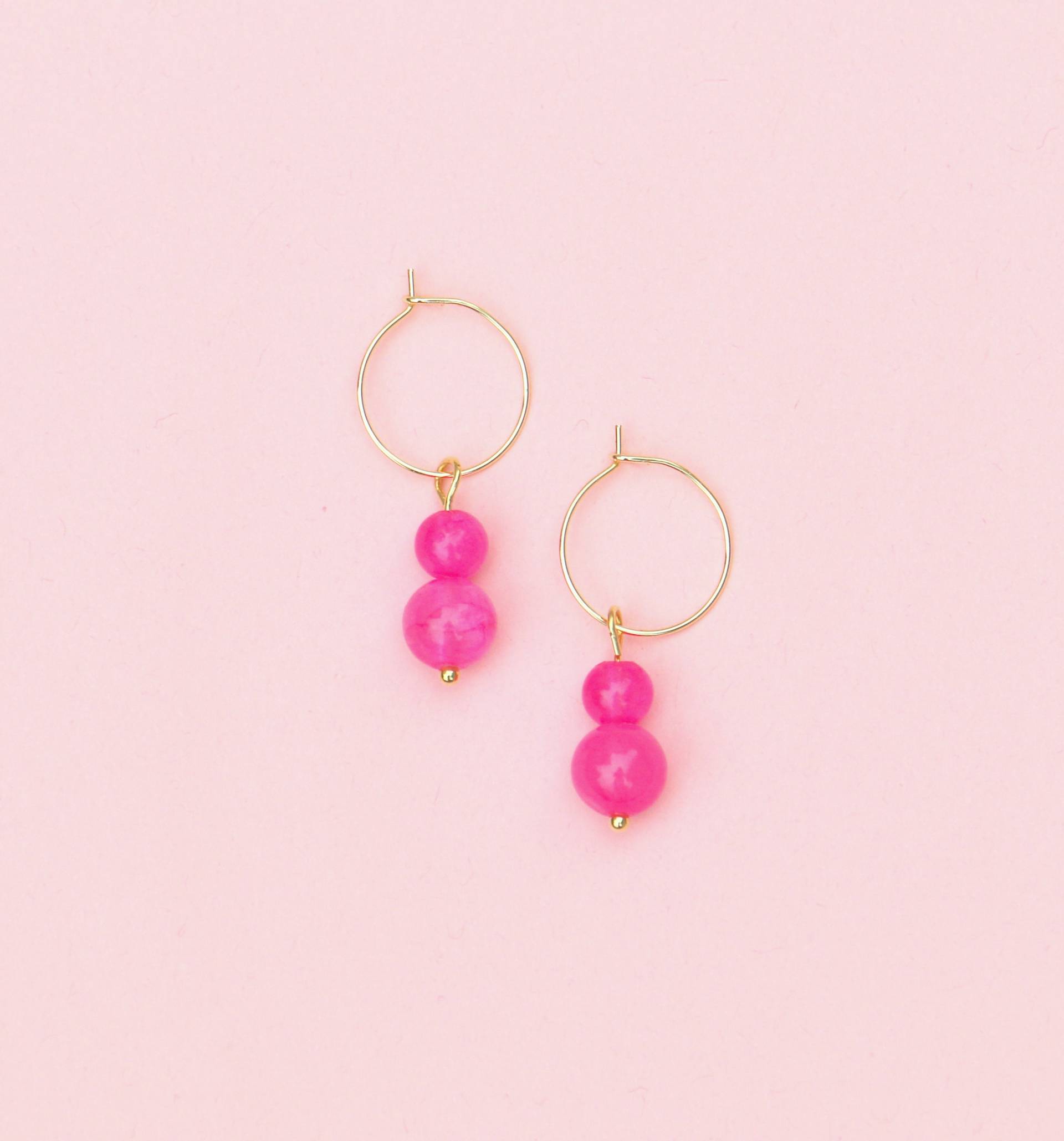 Perlenohrringe Pink von ohfunky