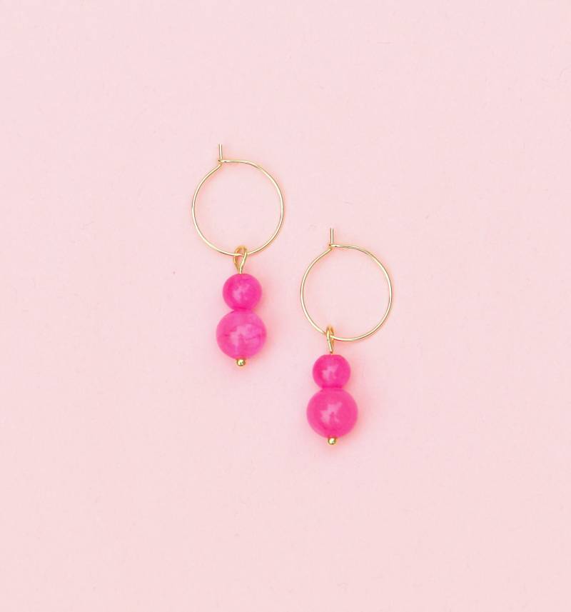 Perlenohrringe Pink von ohfunky
