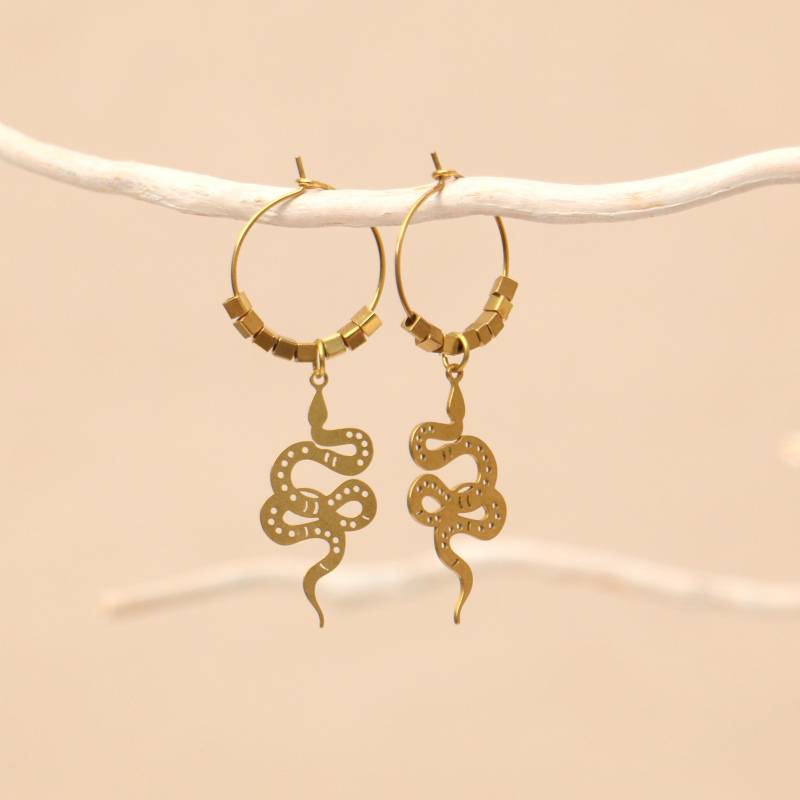Schlangen Ohrringe Hängend Aus Messing von ohfunky