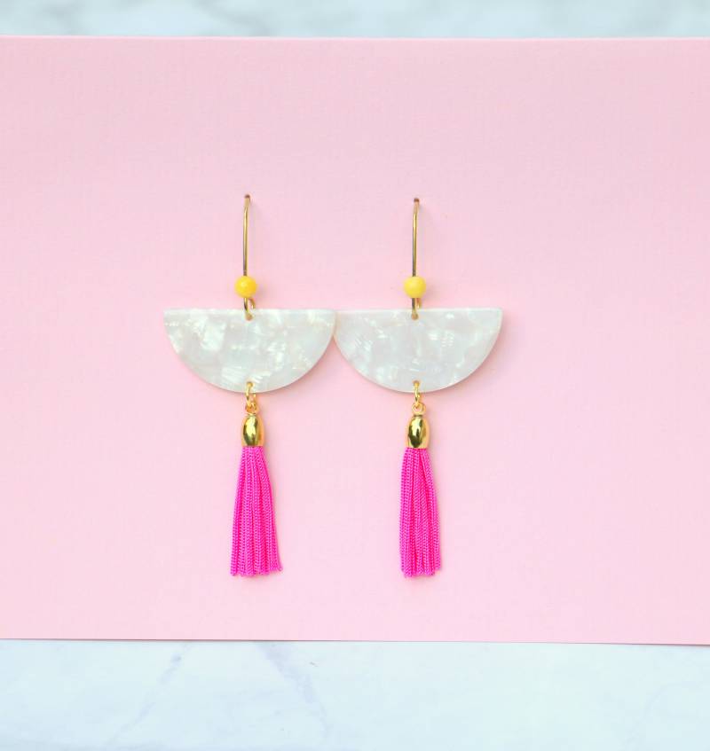 Sommer Statement Quasten Ohrringe von ohfunky