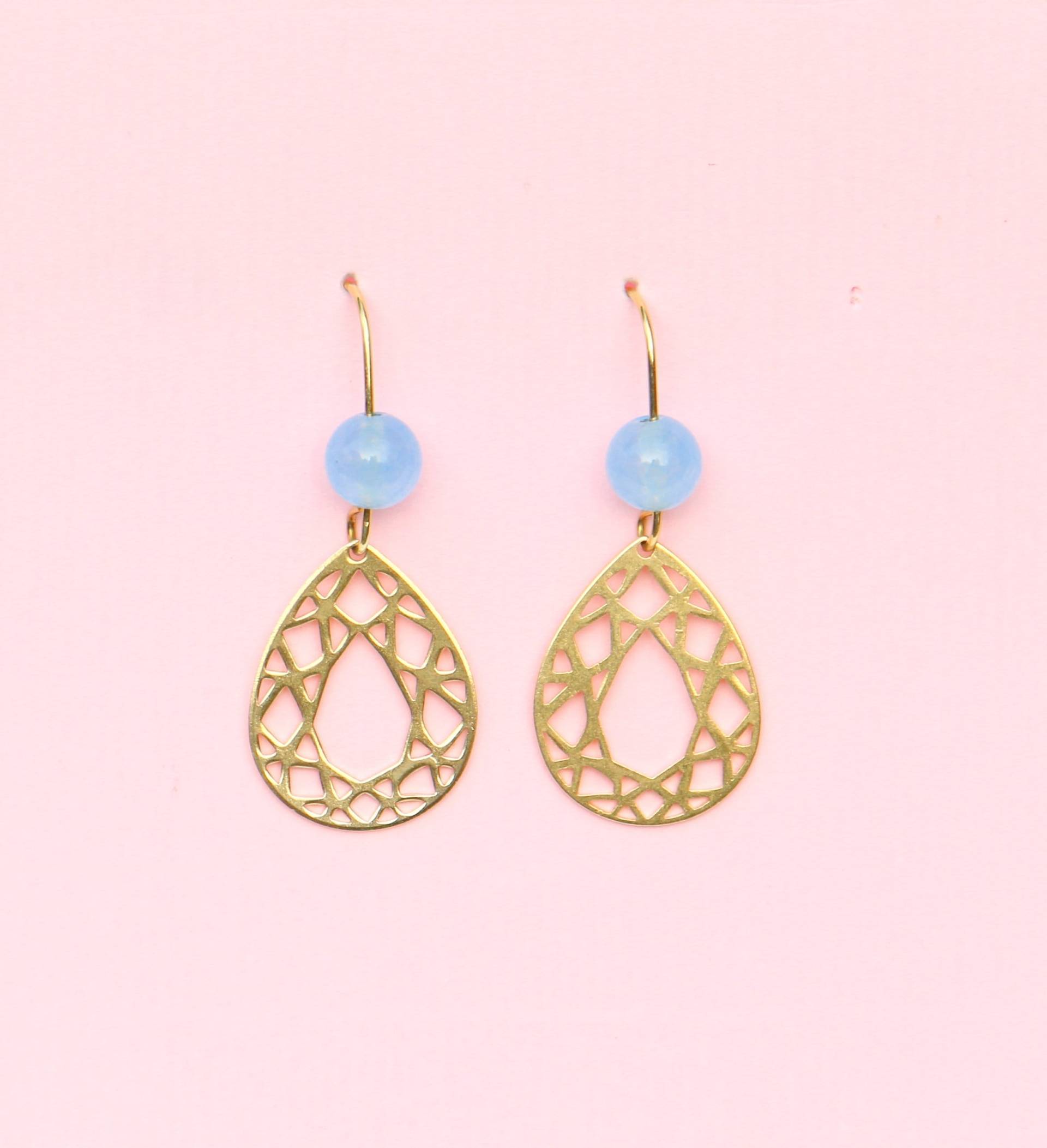 Tropfen Ohrringe Aus Messing Mit Jade von ohfunky