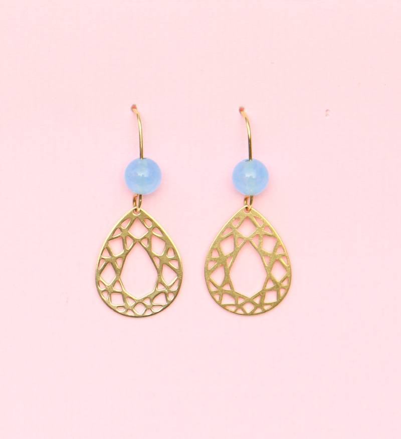 Tropfen Ohrringe Aus Messing Mit Jade von ohfunky