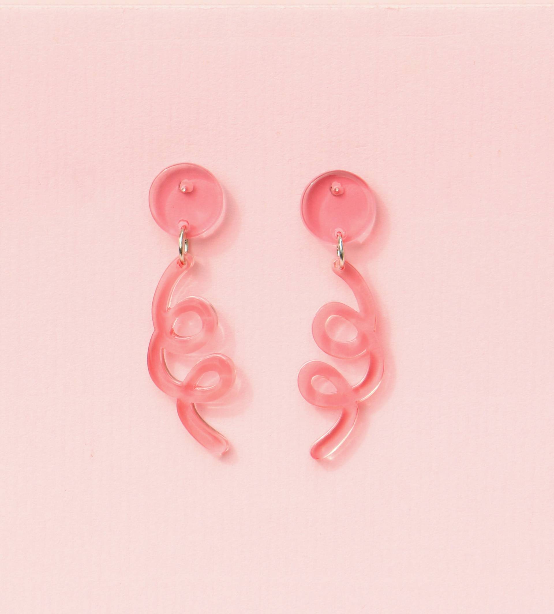 Twist Acryl Ohrringe Rosa von ohfunky