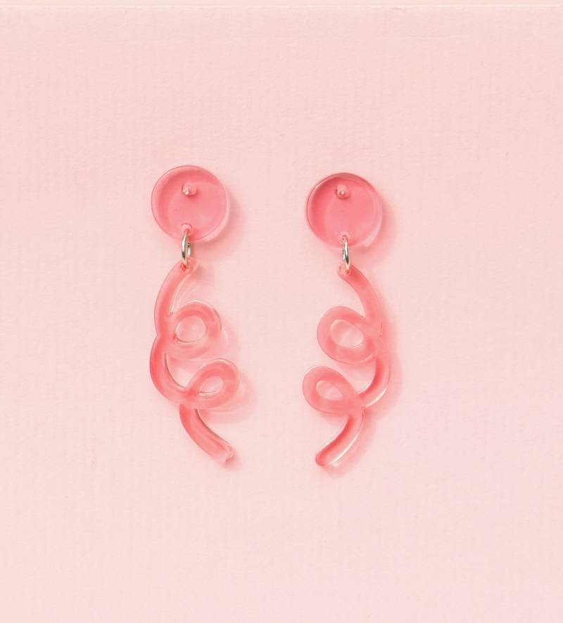 Twist Acryl Ohrringe Rosa von ohfunky