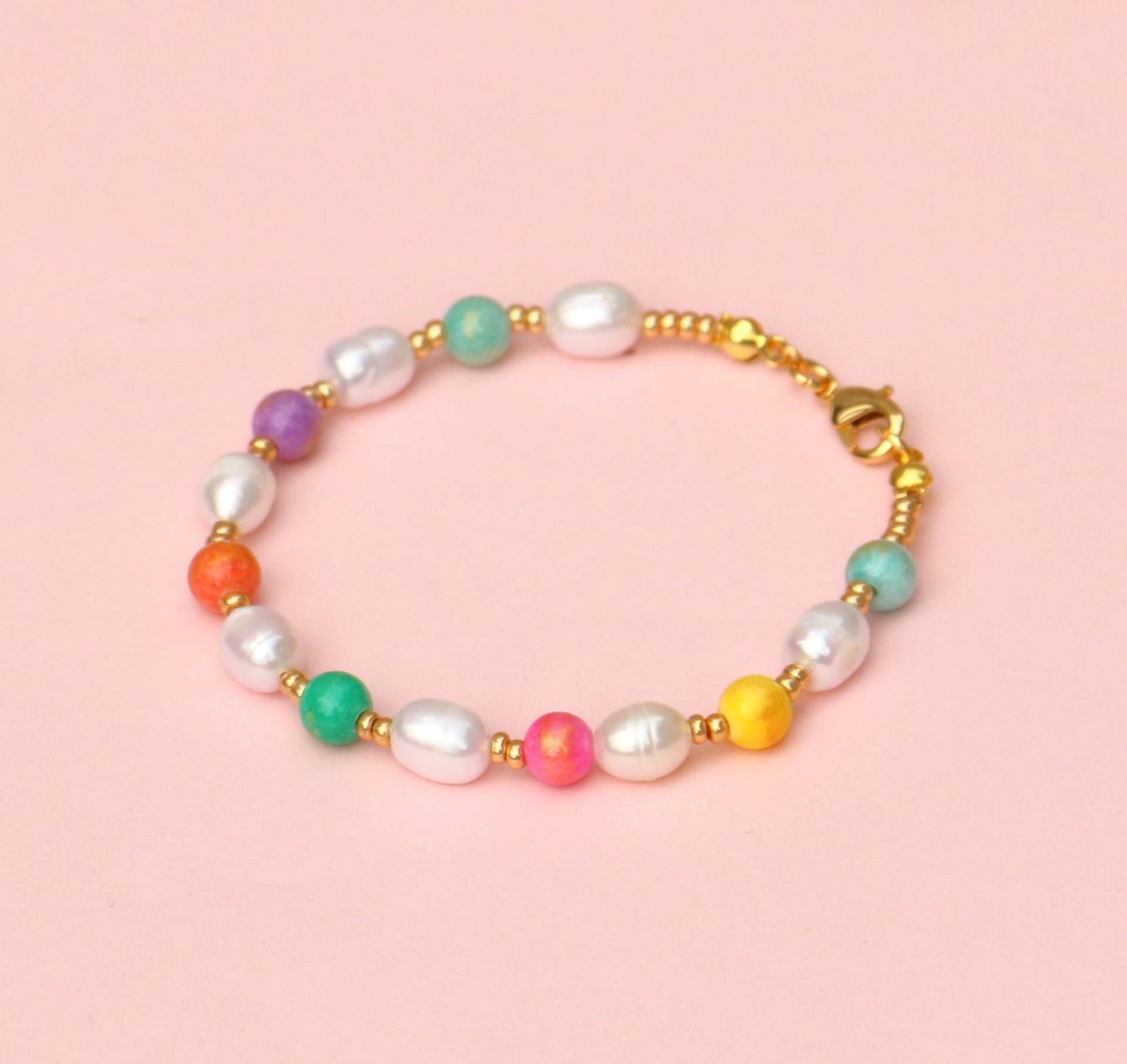 Unikat Perlenarmband Bunt Mit Süßwasserperlen von ohfunky