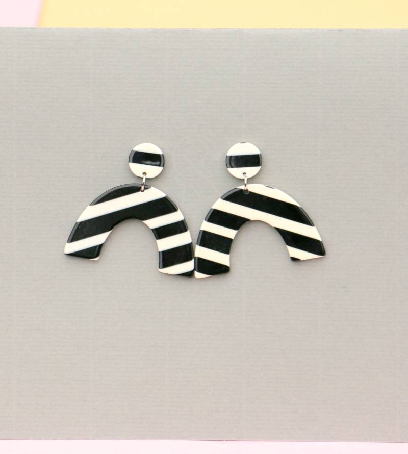 statement Ohrringe Schwarz Weiß von ohfunky