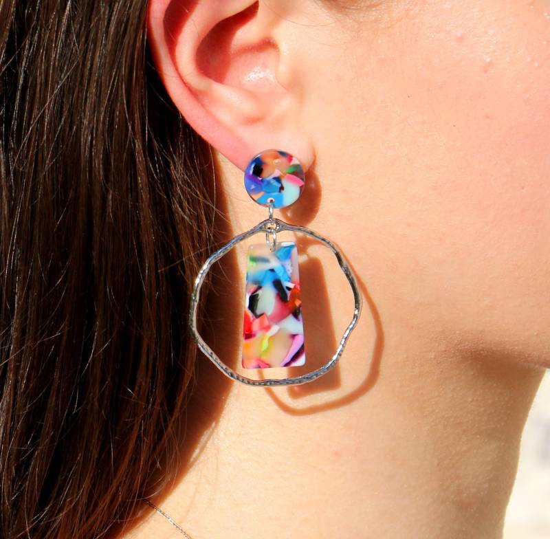 statement Ohrringe Winter Regenbogen von ohfunky