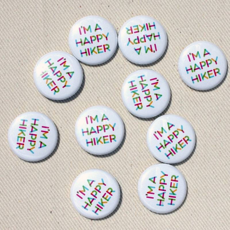 I'm A Happy Wanderer Pinback Button Von Oh Geez Design von ohgeezdesign