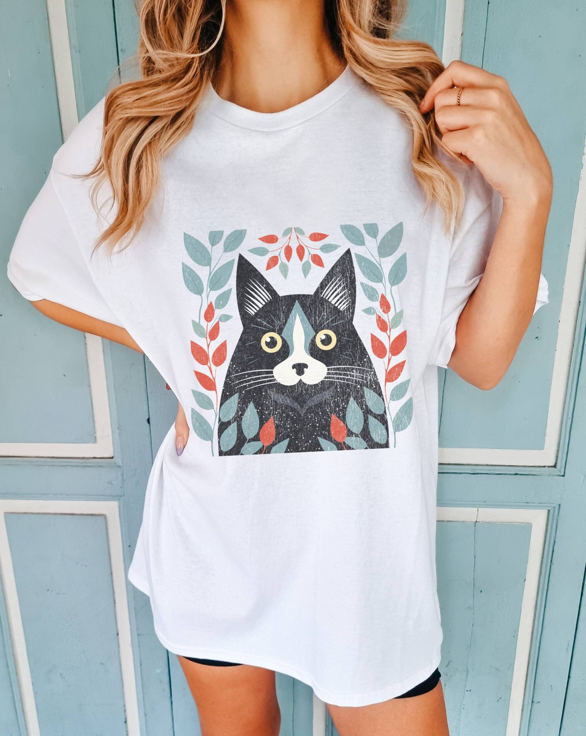 Katzen-T-Shirt Für Katzenliebhaber, Katzenmama Und Katzenpapa Gemütliches Comfort Color Oversized Shirt von ohgoodspirits