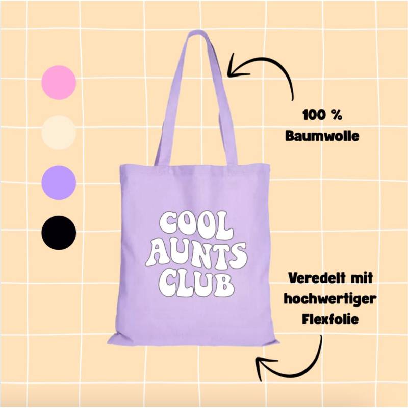 Cool Aunts Club Jutebeutel Baumwolltasche Stoffbeutel Geschenk Für Tante Einkaufstasche Nachhaltig Shopper Weihnachtsgeschenk von ohhappyclub