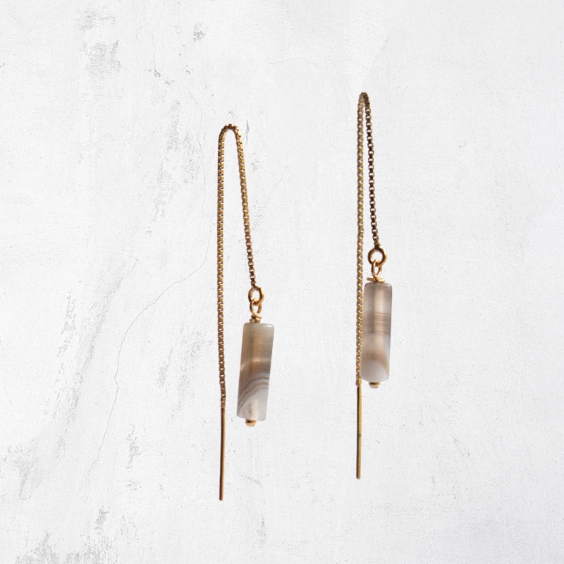 Edelstein-Einfädler-Ohrring | Boho Faden Durch Ohrring Arroyo Gefädelt Kette Edelstein-Einfädler-Ohrring | Boho Faden Durch Ohrring Arroyo Gefädelt Kette von ohlittlefoxes