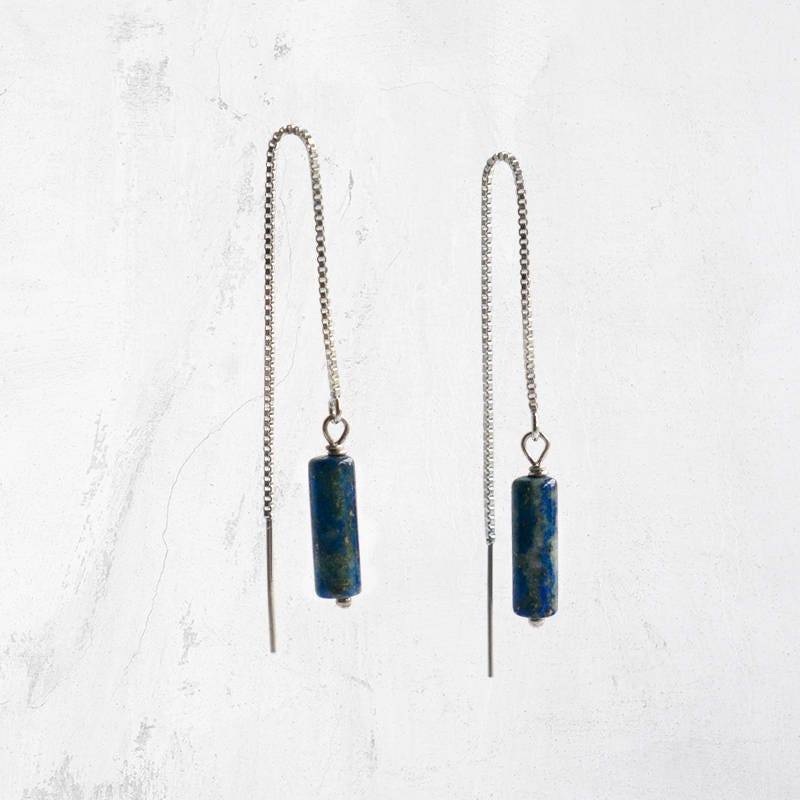 Lapis Einfädler Ohrring | Boho Faden Durch Arroyo Gefädelt Kette Lapis Einfädler Ohrring | Boho Faden Durch Arroyo Gefädelt Kette von ohlittlefoxes