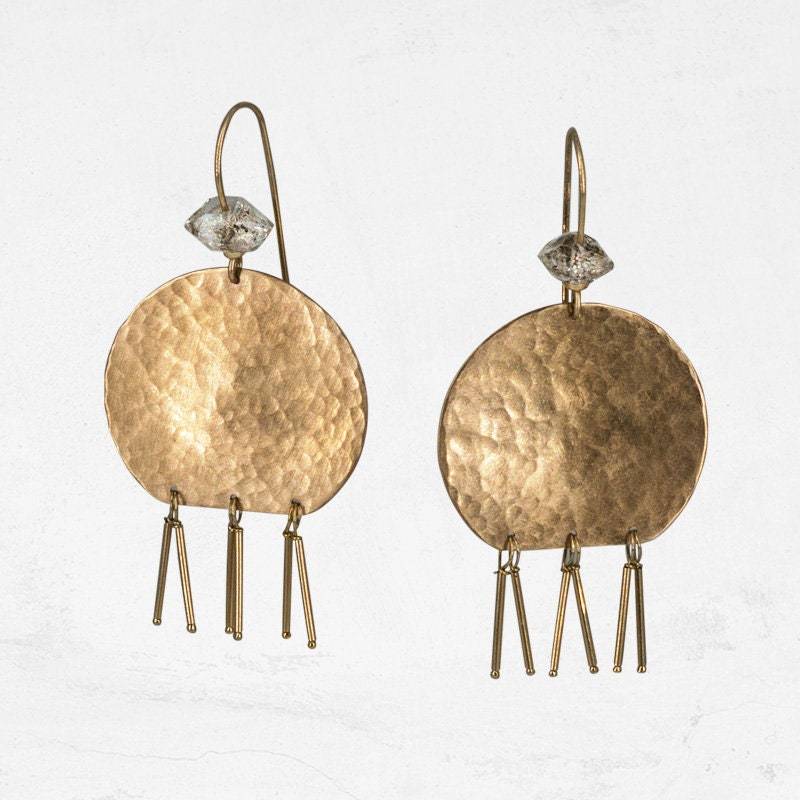 Metal Tassel Earrings | Erklärung Herkimer Diamond Katmai Ohrringe Metal Tassel Earrings | Erklärung Herkimer Diamond Katmai Ohrringe von ohlittlefoxes