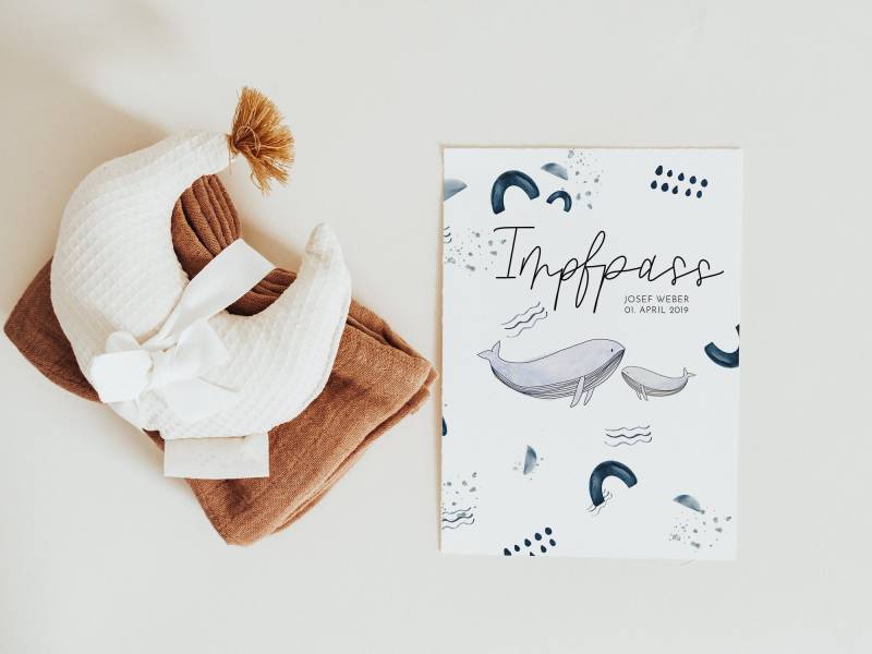 Impfpass Hülle Wal Aus Weichem Pvc⎪Personalisiert⎪Schutzhülle Individualisiert⎪Hülle Für Impfausweis von ohmilavie