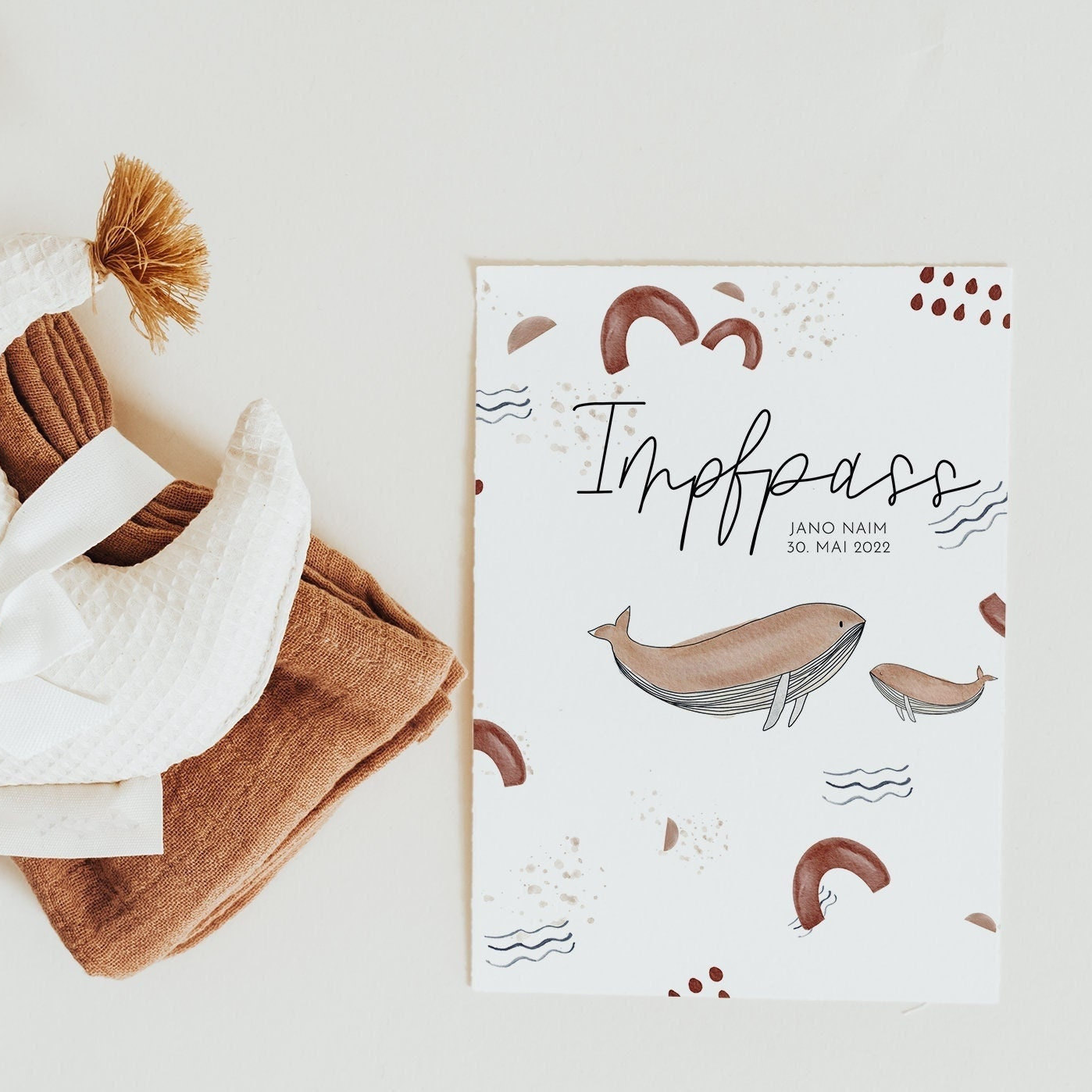 Impfpass Hülle Wal Aus Weichem Pvc⎪Personalisiert⎪Schutzhülle Individualisiert⎪Hülle Für Impfausweis von ohmilavie