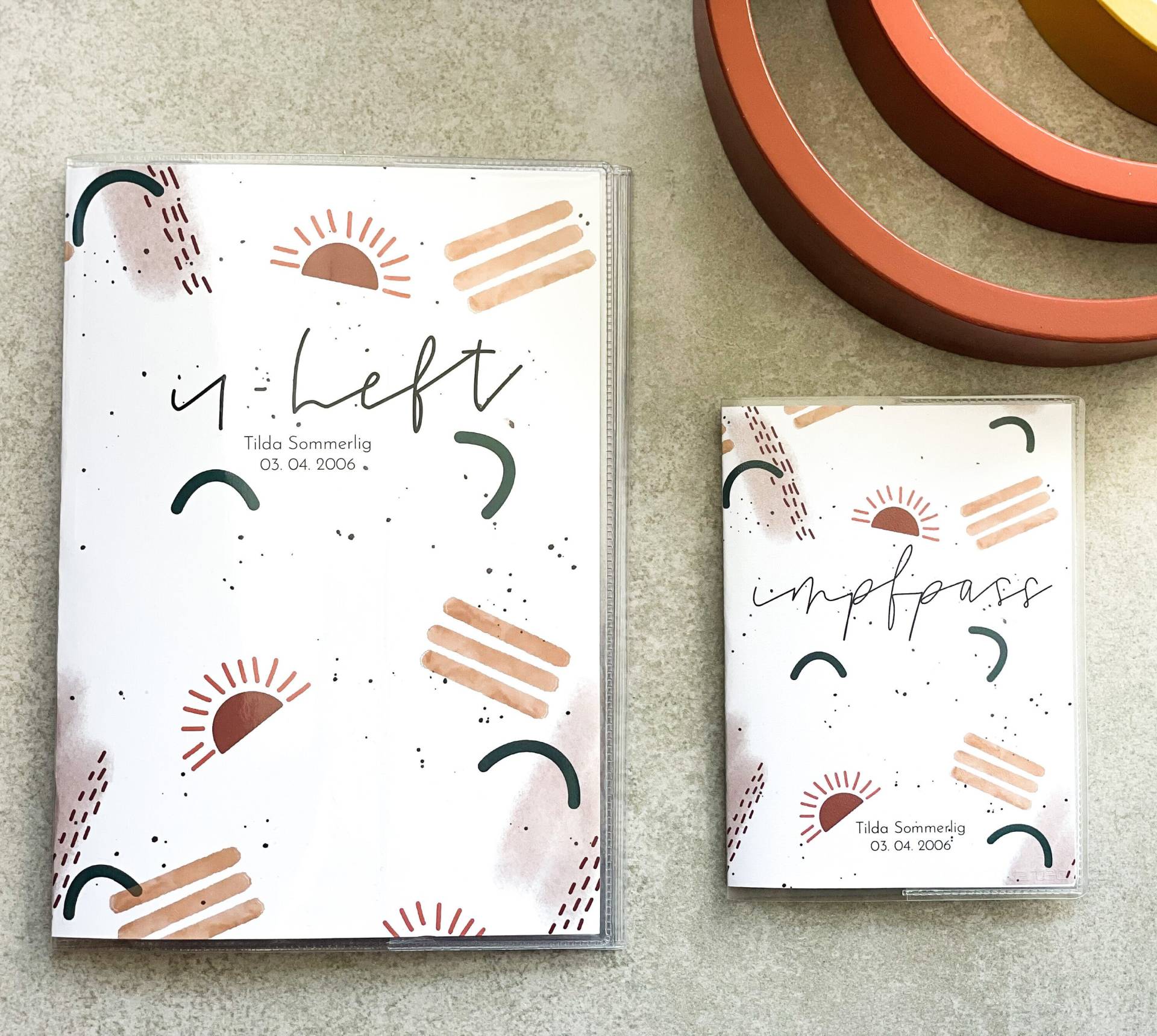 U-Heft & Impfpass Hülle Boho Aus Weichem Pvc⎪Geschenk Zur Geburt⎪Personalisiert⎪Individuelles Geschenk Kind von ohmilavie