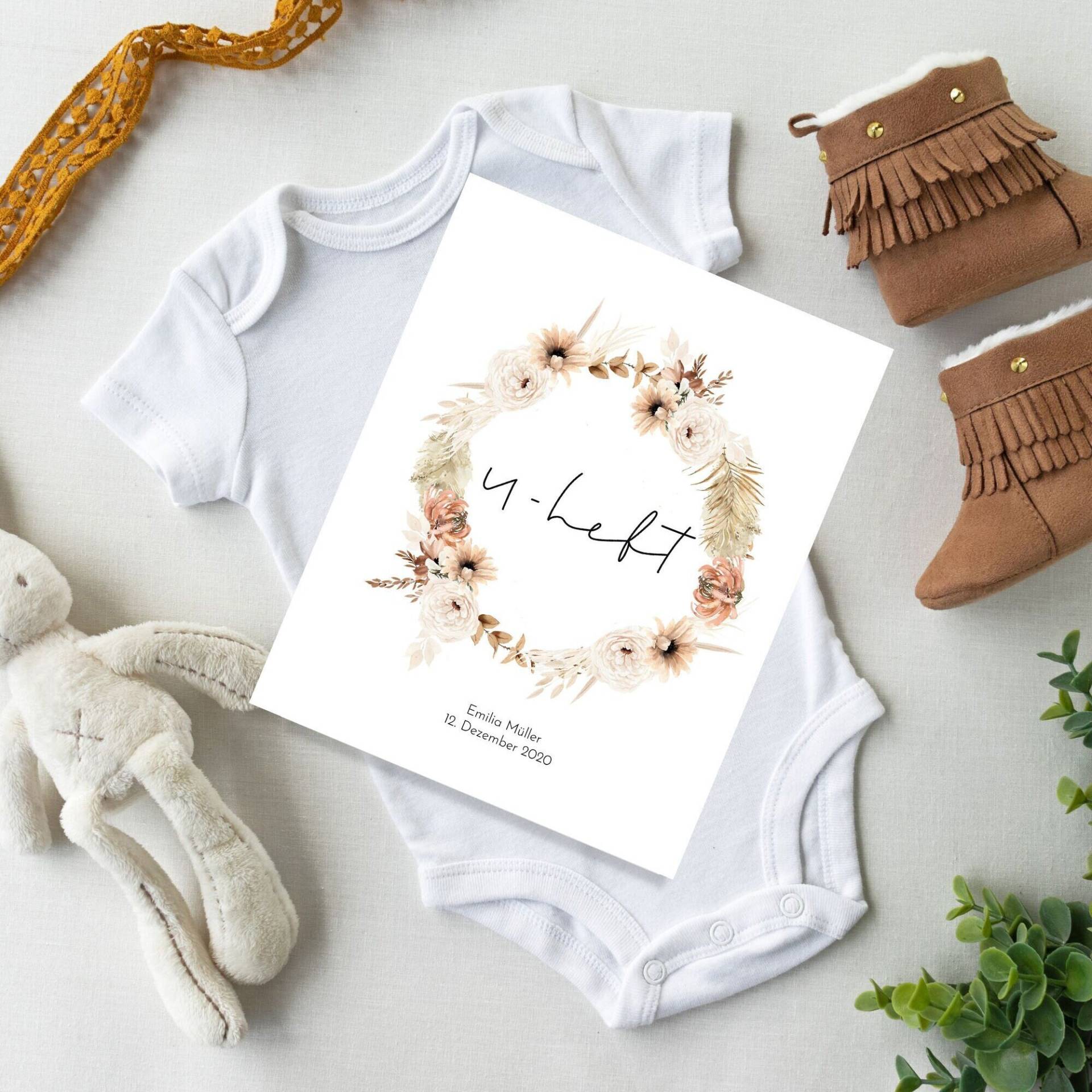 U-Heft & Impfpass Hülle Floral Aus Weichem Pvc⎪Geschenk Zur Geburt⎪Personalisiert⎪Individuelles Geschenk Kind von ohmilavie