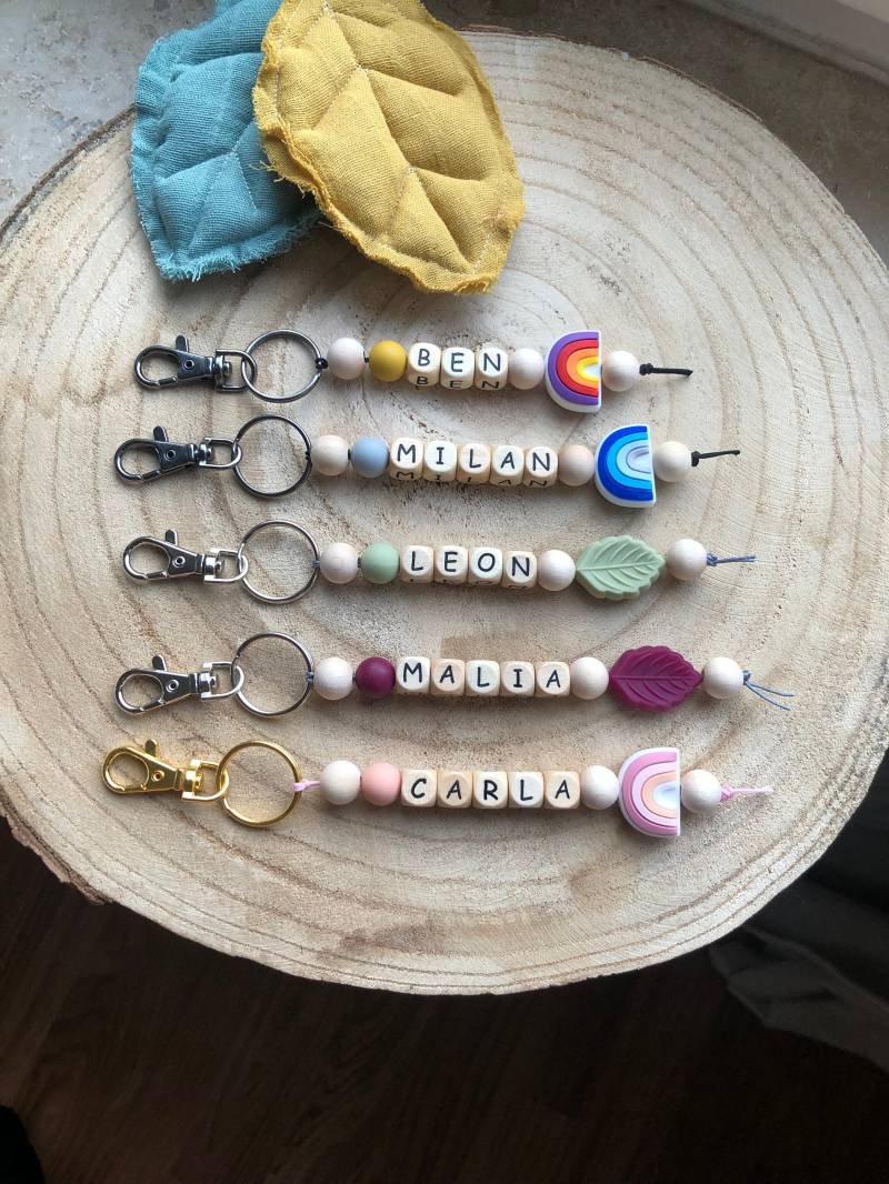 Personalisierter Schlüsselanhänger Für Kinder | Kindergartenkind Schulkind Regenbogen Weihnachtsgeschenk von ohmili