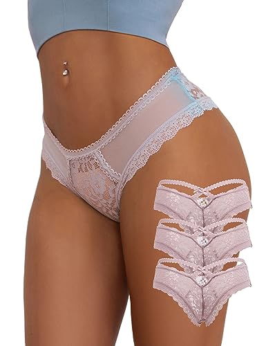 ohmydear Damen Höschen 1/2/14er Pack Sexy String Tanga Erotische Unterwäsche Große Größen Brazilian Slips Transparente Spitze Panty Atmungsaktiv Unterhosen von ohmydear