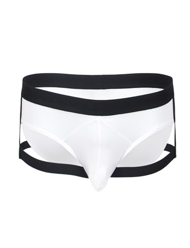 ohmydear Herren Jockstrap Slips Eisseide Unterwäsche Männer Sexy String Low Rise Tanga Atmungsaktiv Thong Erotisch Unterhose mit Elastischer Bund von ohmydear