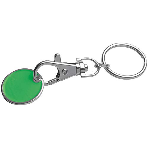 Metall Schlüsselanhänger mit Einkaufschip / Farbe: grün von ohne Markename