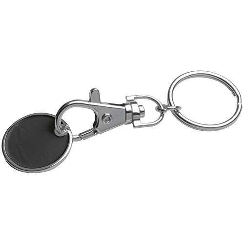 Metall Schlüsselanhänger mit Einkaufschip / Farbe: schwarz von ohne Markename