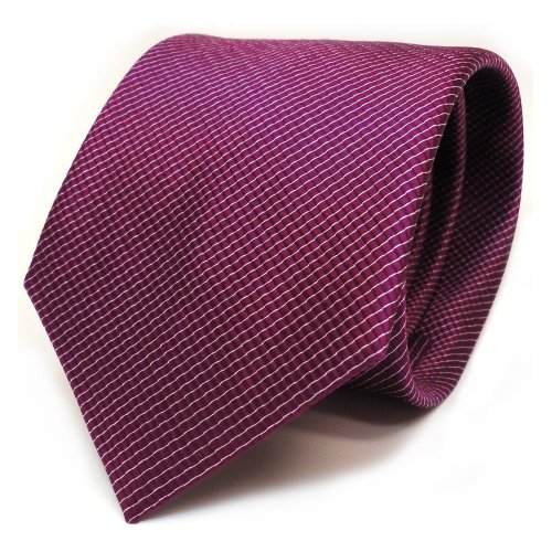 TigerTie Designer Seidenkrawatte in violett magenta silber gestreift von TigerTie