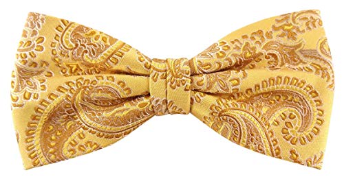 TigerTie Designer Seidenfliege gold gelbgold silber gemustert - Fliege Seide Silk von TigerTie