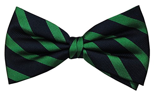 TigerTie Designer Seidenfliege grün smaragdgrün blau royal gestreift - Fliege Seide Silk von TigerTie