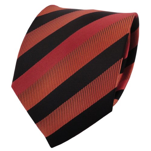 Schicke Krawatte kupfer braun rotbraun schwarz gestreift - Tie Binder von TigerTie