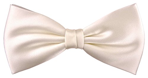 TigerTie Herren Satin Seidenfliege in creme weiss einfarbig Uni, Fliege 100% reine Seide TigerTie Herren Satin Seidenfliege in creme weiss einfarbig Uni, Fliege 100% reine Seide von TigerTie