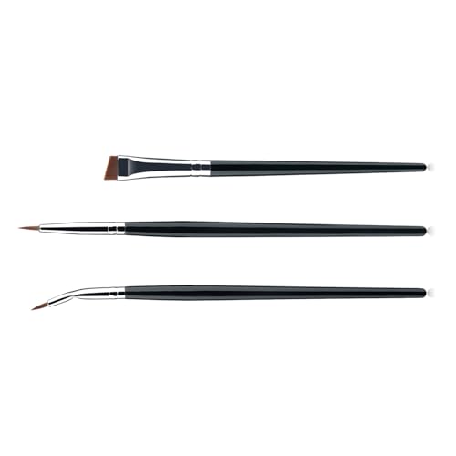 3-teiliges professionelles abgewinkeltes Eyeliner-Pinsel-Set mit weichen synthetischen Fasern, ideal für präzise Augen-Make-up-Stile von ohodhmnu
