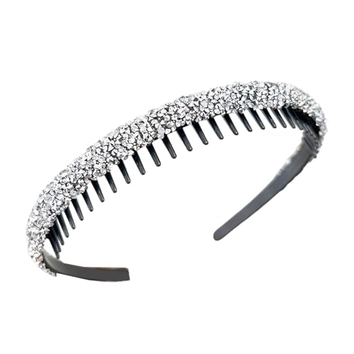Modisches Strass-Haarband mit Zähnen, Kamm, glänzendes Haarband, Gesichtswäsche, Haarreifen für Damen, tägliche Hautpflege und Make-up-Requisiten von ohodhmnu