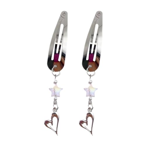 ohodhmnu 1 Paar leichte Haarspange aus Plüsch in Flügelform mit Strasssteinen, Herz-Aufkleber, Karneval, Pferdeschwanz-Haarnadeln von ohodhmnu