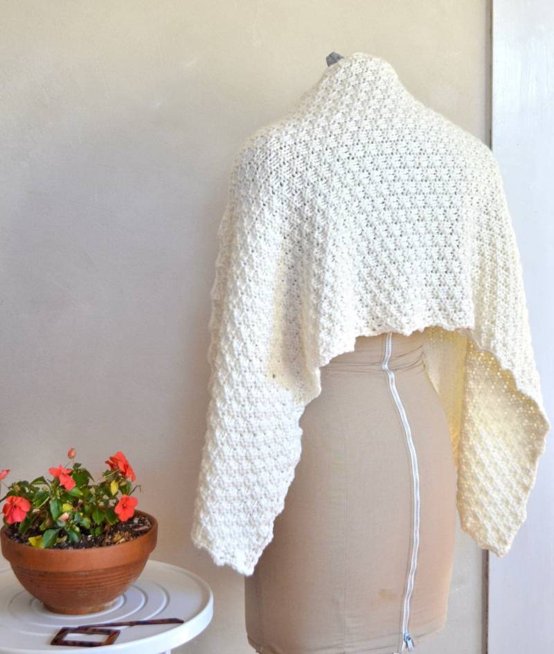 Cremeweißer Merino Schal Handgestrickter Aus Merinowolle Wolle von ohthisnose