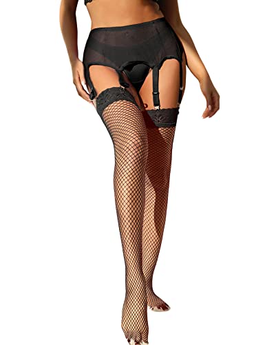 ohyeahlady Damen Strapsen Dessous Set Strapsgürtel mit 6 Halter Strumpfhalter Hüfthalter Strumpfband Hosenträger mit Slip(Schwarz,M-L) von ohyeahlady