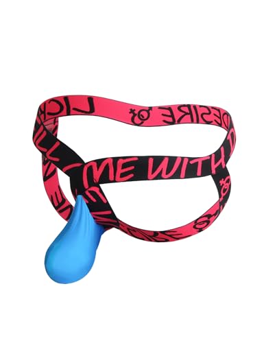 ohyeahlady Herren Jockstrap Gay String Tanga Sexy unterwäsche für Mann Ouvert Unterhosen Große Größen Elastizität Sport Slip Sissy Dessous Reizwäsche G-String Atmungsaktiv Sport Jock Strap Blau M von ohyeahlady